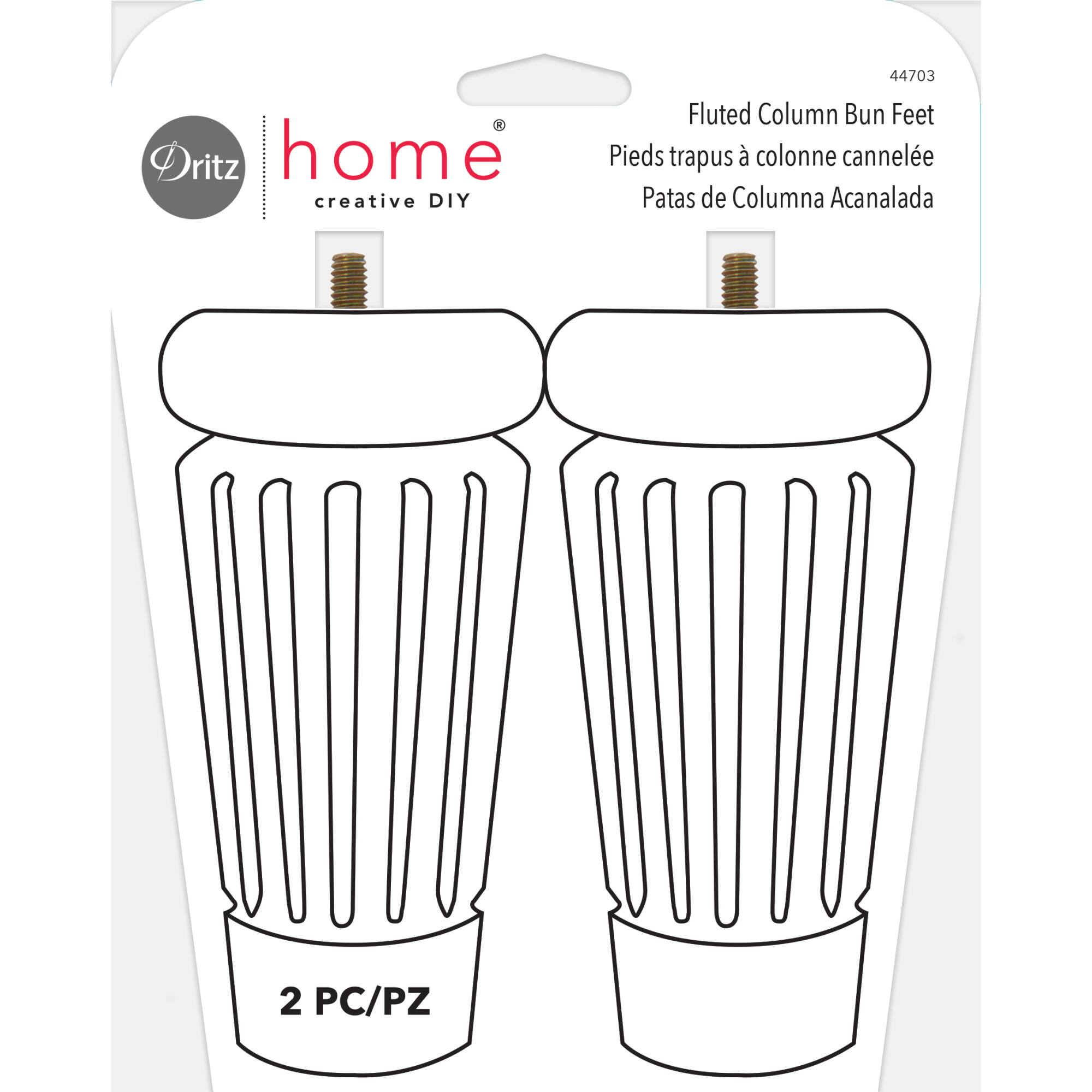 Dritz® Home Unfinished Wood Fluted Column Bun Feet, 2ct.
